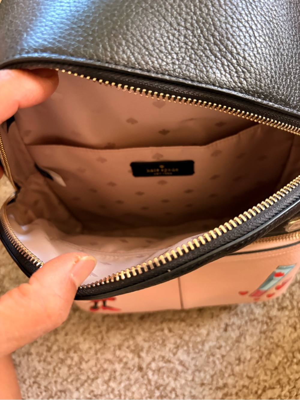 kate spade Black and Pink Minnie Patch Mini Backpack - Picture 3 of 4
